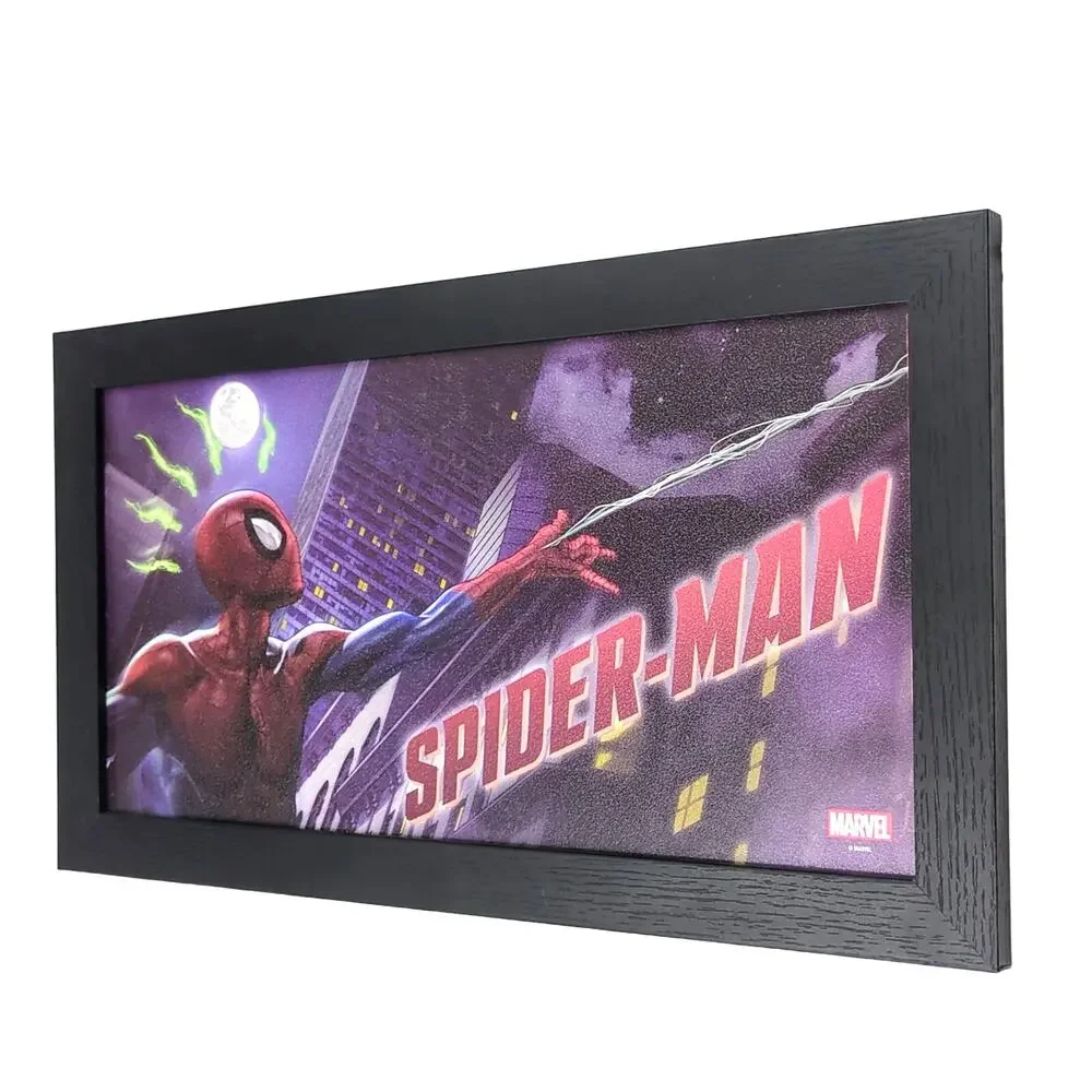 Marvel Spiderman Wall Poster / Wall Art / Wall Decor Wood Frame 10.47” x 18.43”